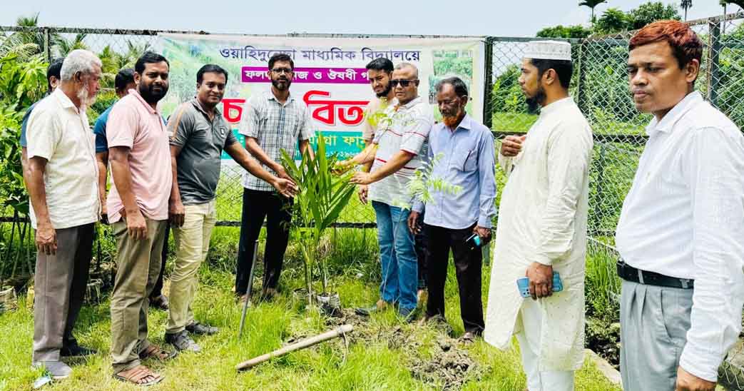ওয়াহিদুন্নেছা মাধ্যমিক বিদ্যালয়ে জোহরা এগ্রো ফামর্সের গাছের চারা বিতরণ